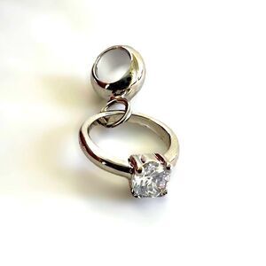 Silver Engagement Ring Charm